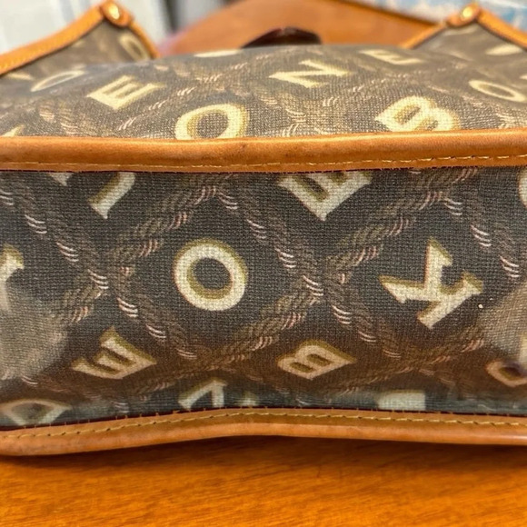 Dooney and Bourne Vintage Leather Letters Crossbody Bag Brown Tan - Picture 11 of 12